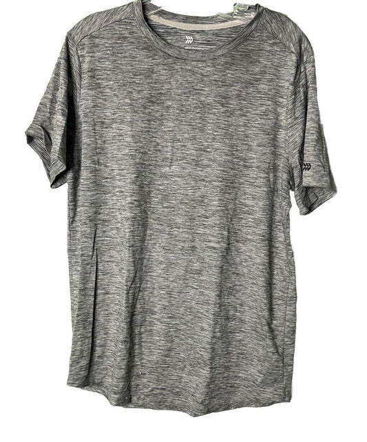 All In Motion GRAY Mens Short Sleeve Soft Gym T-shirt Wicking Stretch Quick Dry
