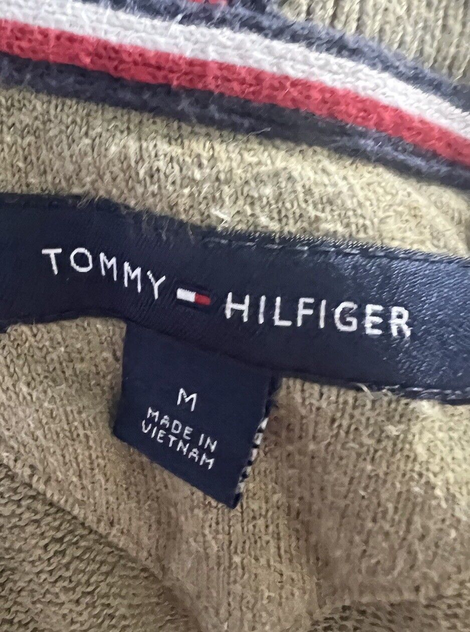 Mens Tommy Hilfiger Mock Neck 1/4 Zip Long Sleeve Mesh Pullover Shirt Medium