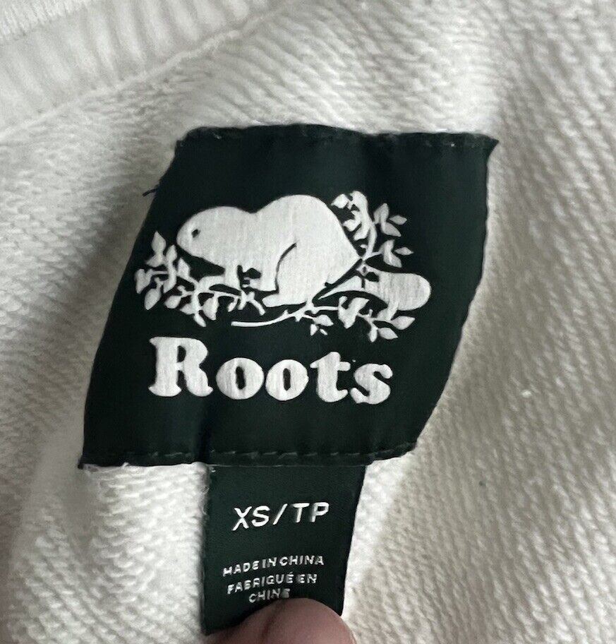 ROOTS Hoodie Womens XS  Pullover Graphic Sweater Full Zip Logo