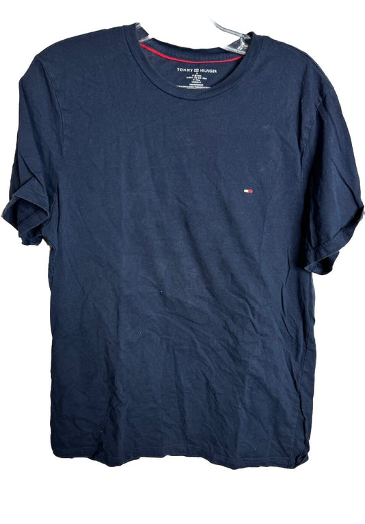 Tommy Hilfiger T Shirt Mens Size Medium Navy Blue Casual Short Sleeve Adult