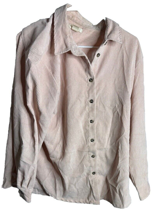 H&M Women Long Sleeve Button-Down Shirt Size Medium