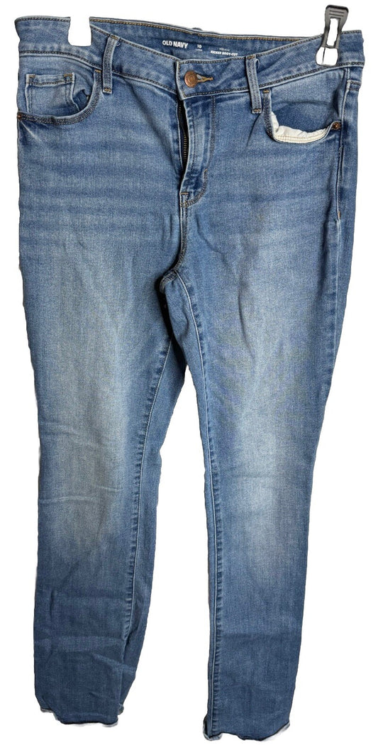 Old Navy Mid Rise Wow Boot-Cut Jeans Women's Size 10 Short Blue Medium Wash
