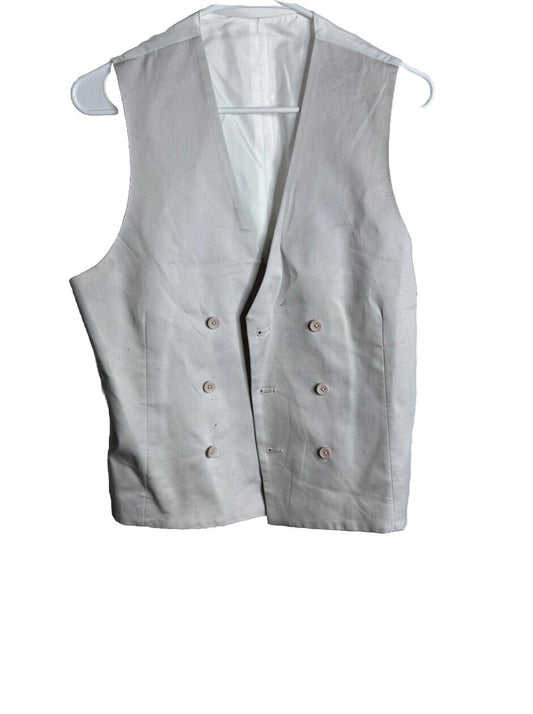 ASOS DESIGN Men's Slim Vest in Stone Size 40 Button Front Fully Lined