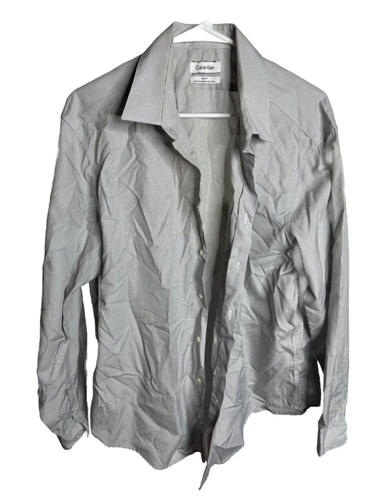 Calvin Klein Slim Fit Stretch Dress Shirt Men's XL 17.5 34/35  Button