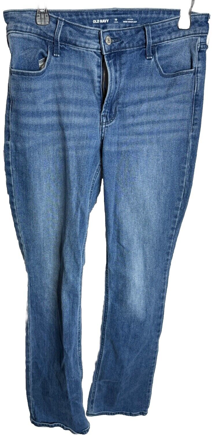 Womens Old Navy Jeans 10 Rockstar Super Skinny Straight Leg Blue Denim Pants
