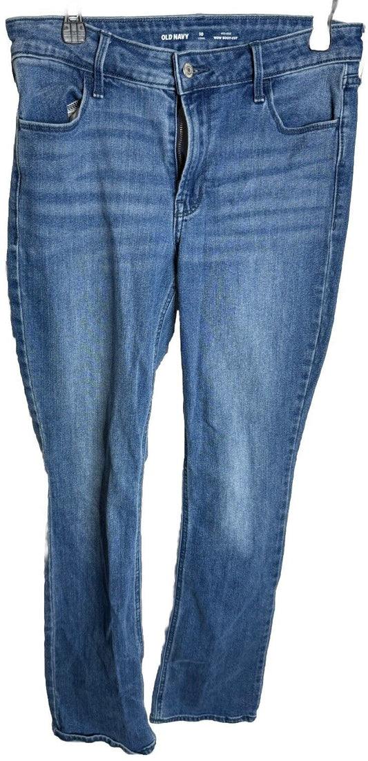Womens Old Navy Jeans 10 Rockstar Super Skinny Straight Leg Blue Denim Pants