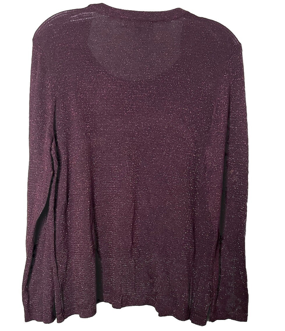 NY Collection Shirt  Long Sleeve Size M