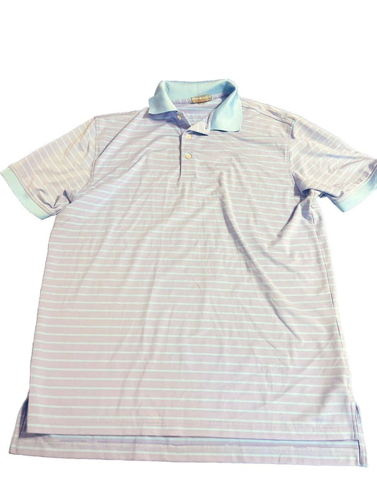 Peter Millar Summer Comfort Polo Shirt Mens M Striped Performance Golf High Qual
