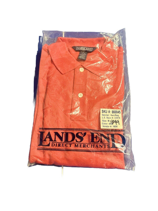 Lands End Women’s Polo Shirt M CORAL Short Sleeve Casual Item #43176