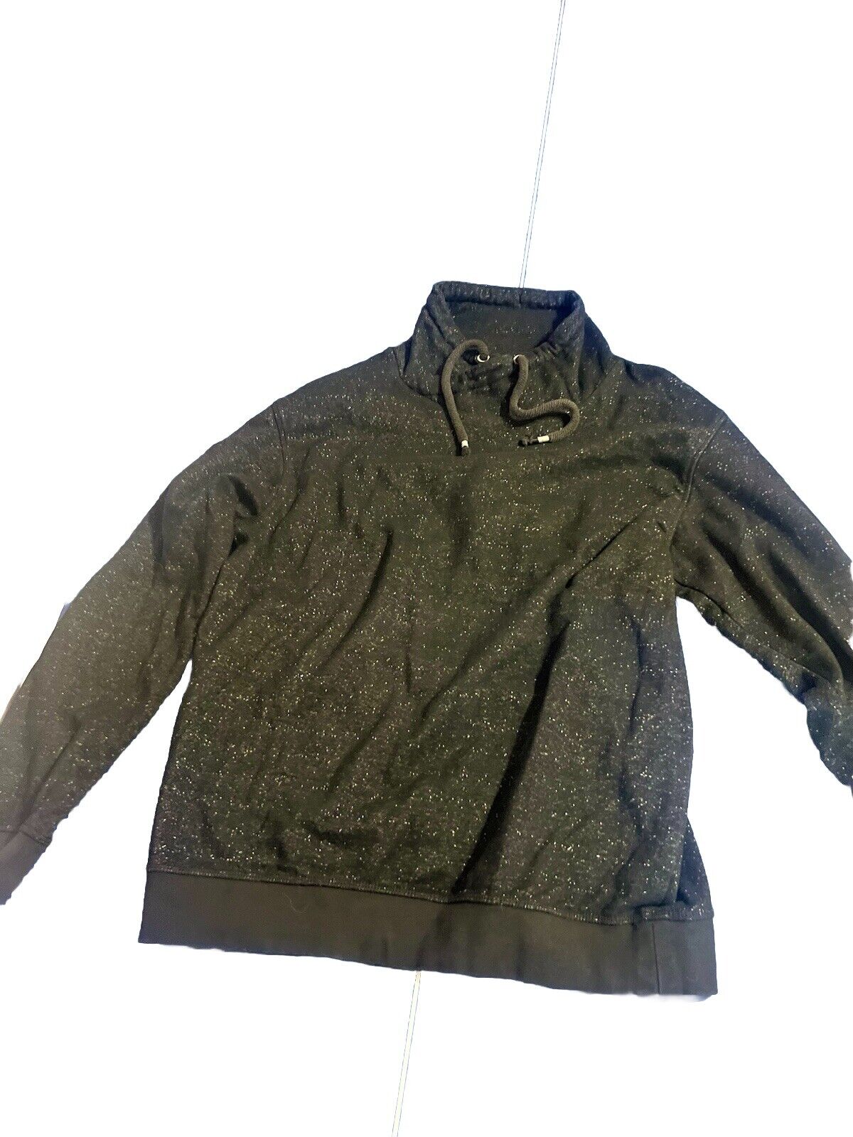 Zara Man Mens Large Black Long Sleeve Drawstring High Neck Sweater
