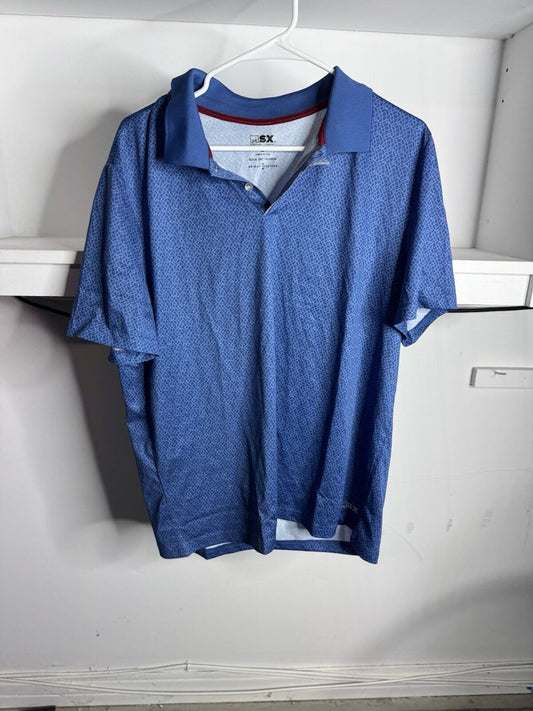 MSX Michael Strahan Mens Large Polo Collar Shirt Short Sleeve Golf Preppy
