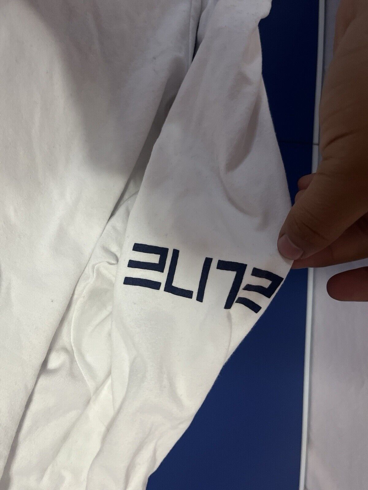 Nike Men Shirt Small White Hooded Logo Swoosh Dri Fit Long Sleeve Tee