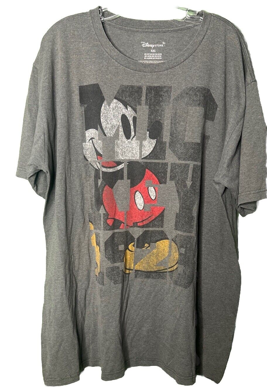 Disney Mickey Mouse Classic Distressed Men's Charcoal Snow Heather T-Shirt