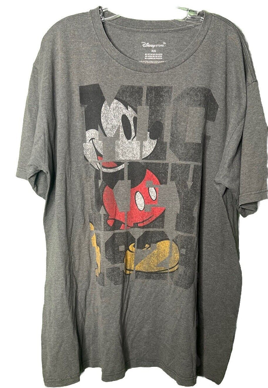 Disney Mickey Mouse Classic Distressed Men's Charcoal Snow Heather T-Shirt