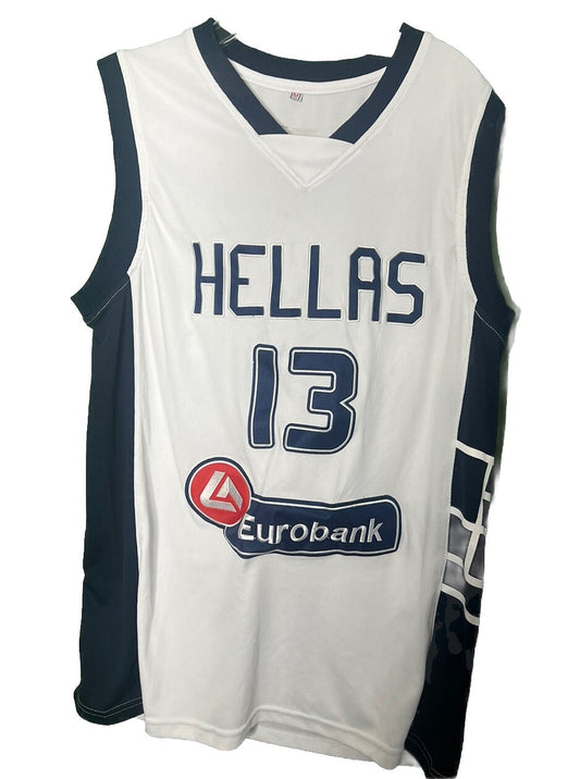 Retro Giannis Antetokounmpo #13 Team Greece Basketball Jersey White Hellas M