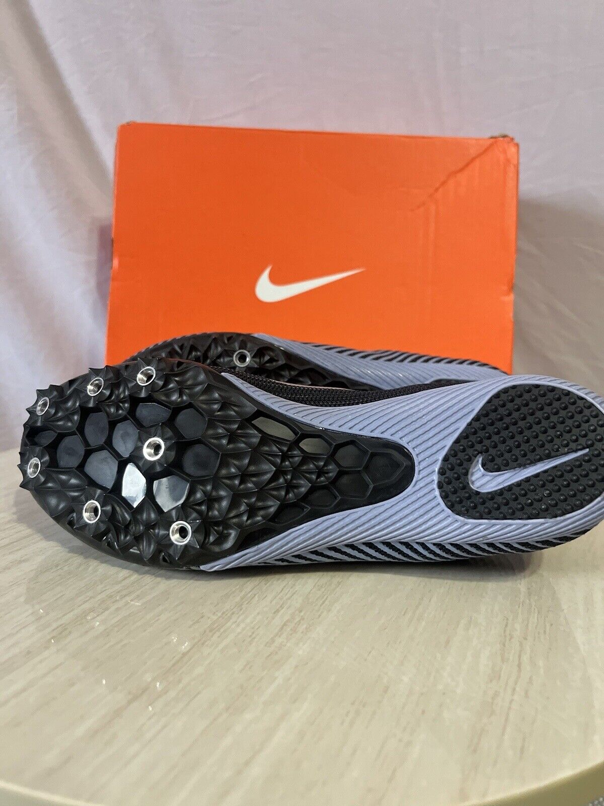 Nike Zoom Rival S 9 Black Indigo Fog Speckled, Mens size 5, great find,no cleats