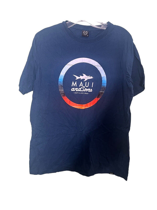 Mens Maui Classic Logo Short Sleeve T Shirt Size Medium