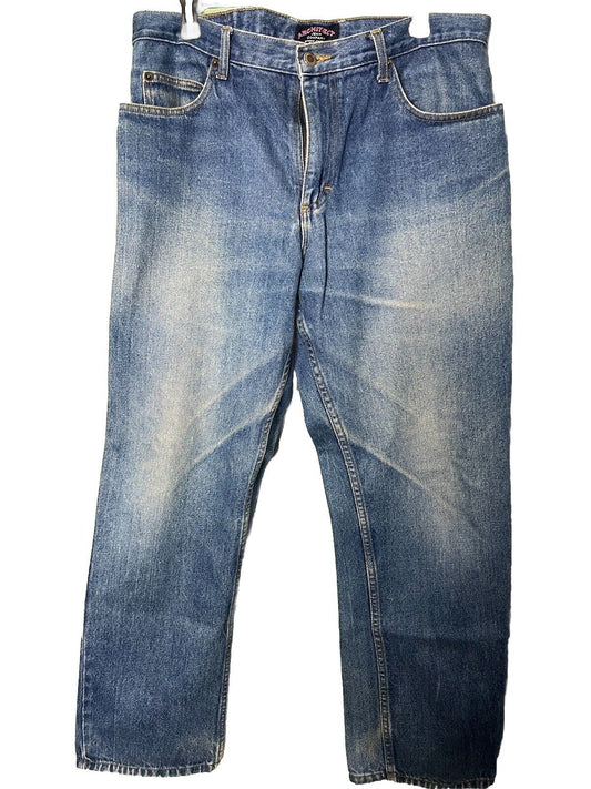 Architect Jean Co Stone Wash Regular Fit Distressed Straight Denim Jeans 34x30
