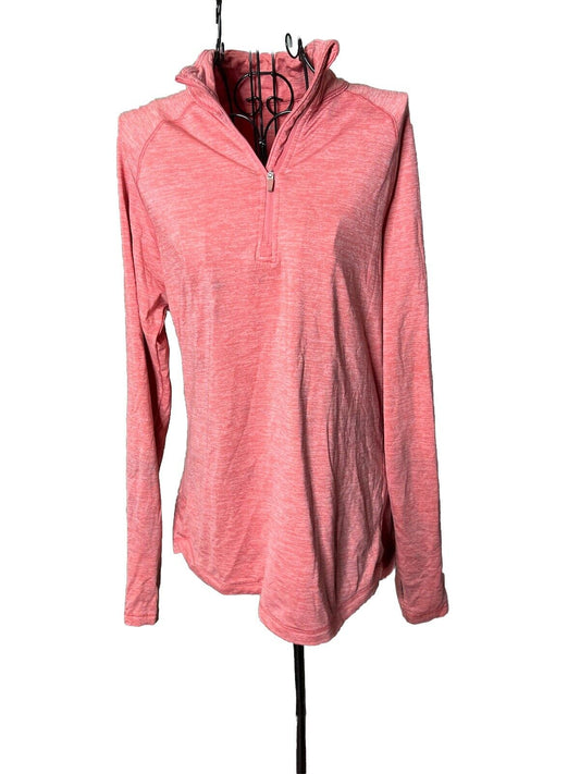 Jockey Sport Performance Shirt Top Size Medium Pink Long Sleeve