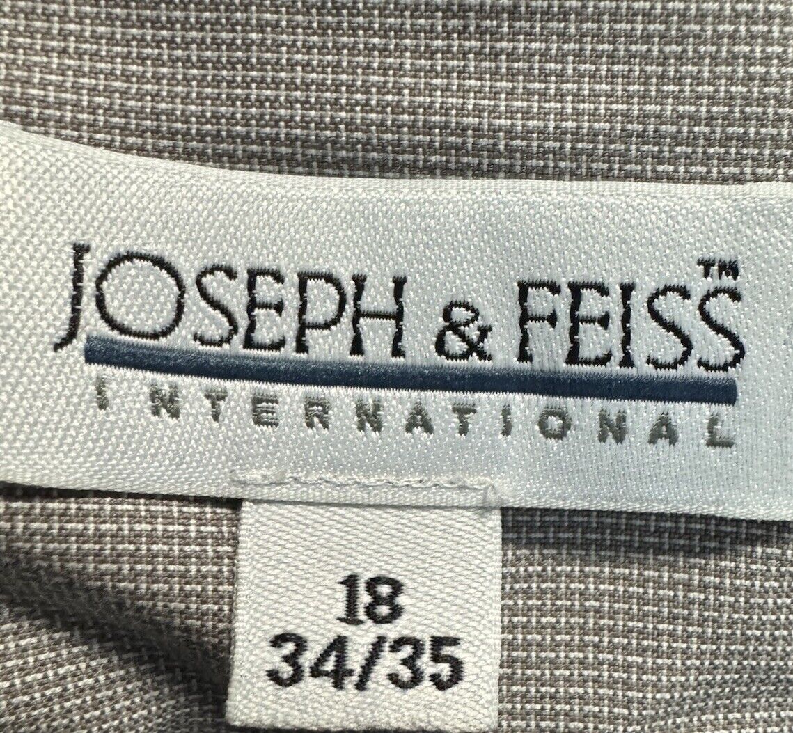 Joseph & Feiss Dress Shirt Adult 18 34/35 Non Iron 100% Cotton L/S Button Up