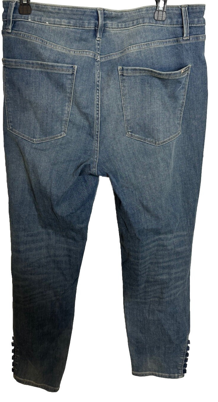 White House Black Market Women's Size 12 Blue Skinny Leg Dark Wash Stretch Jeans