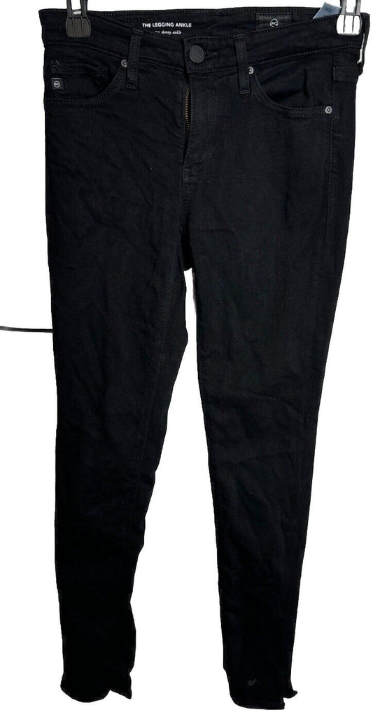 Adriano Goldschmied Pants Women's Sz 23R Black Mid rise Super Skinny Ankle Jeans
