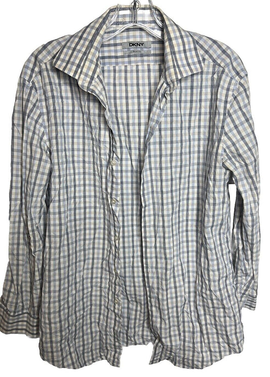 DKNY Button Down Shirt Mens Size 15.5 32/33 Long-Sleeve