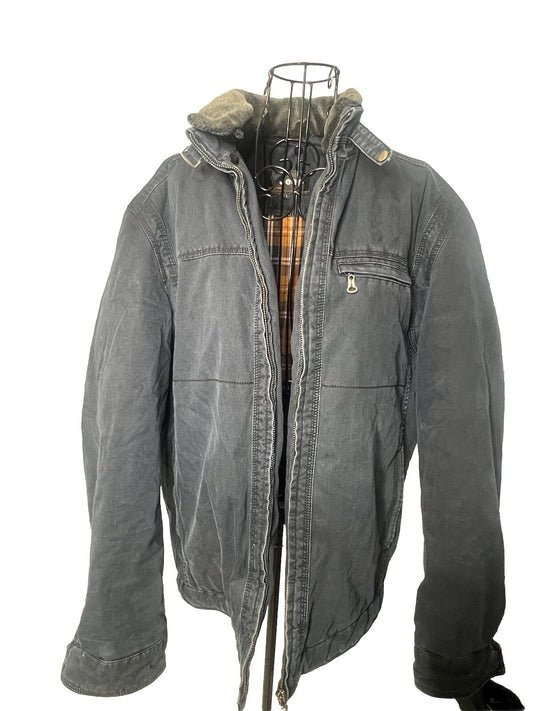 Vintage!! Jeep Mens Jacket Size L Large Navy Softshell Full Zip Long Sleeve