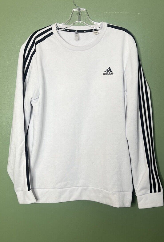 Adidas Mens M Long Sleeve Pullover Hoodie Sweatshirt White