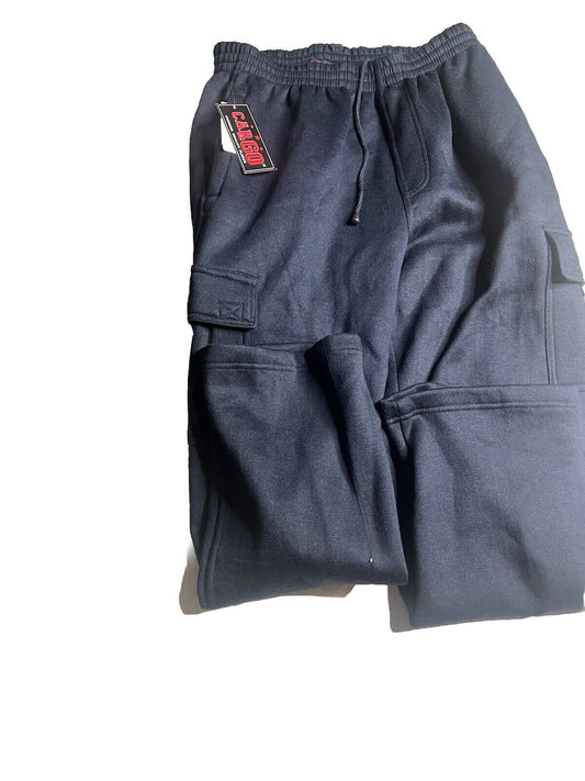 Men's Flex Cargo Pants  Heavy Duty Stretch Size Large Navy