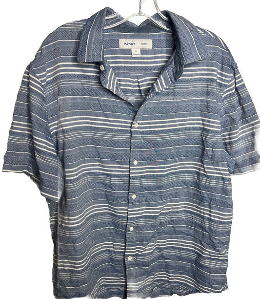 Old Navy Slim Fit Button Up Shirt Men's XL Short Sleeve