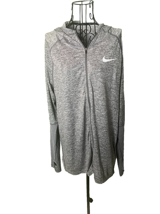 Nike Jacket Large Gray Dri Fit Full Zip Long Sleeve Activewear Casual