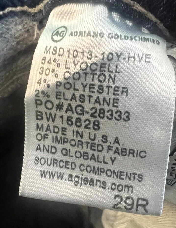 Adriano Goldschmied AG Jeans The Stilt Cigarette Leg MADE IN USA Womens Size 29R