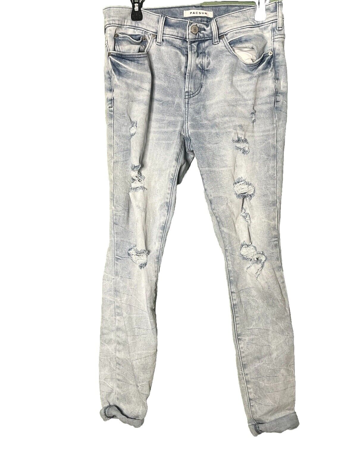 PacSun Men's Size 31x32 Straight Light Wash Button Fly 100% Cotton Jeans