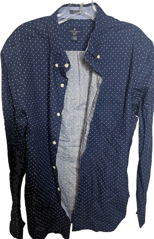 American Eagle Blue Button Down Shirt Size XL
