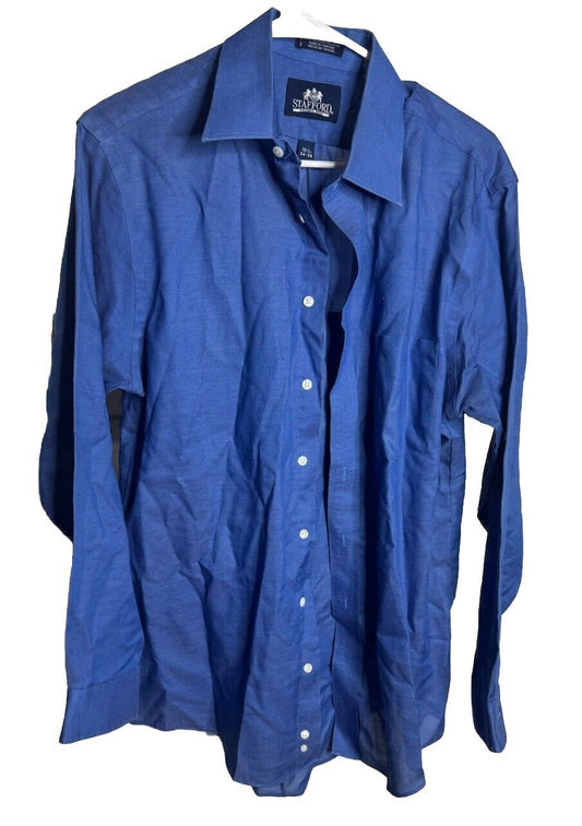 Stafford Shirt Mens 15.5 34-35 Long Sleeve Button Down