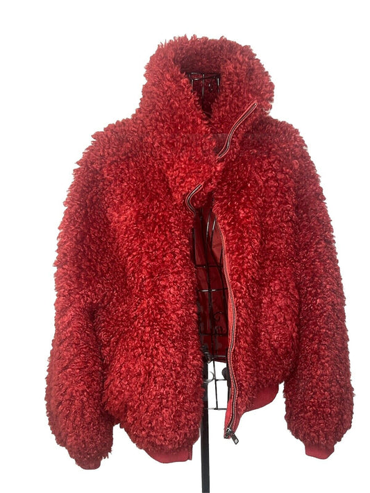 American Eagle Coat Womens Medium Red Full Zip Jacket