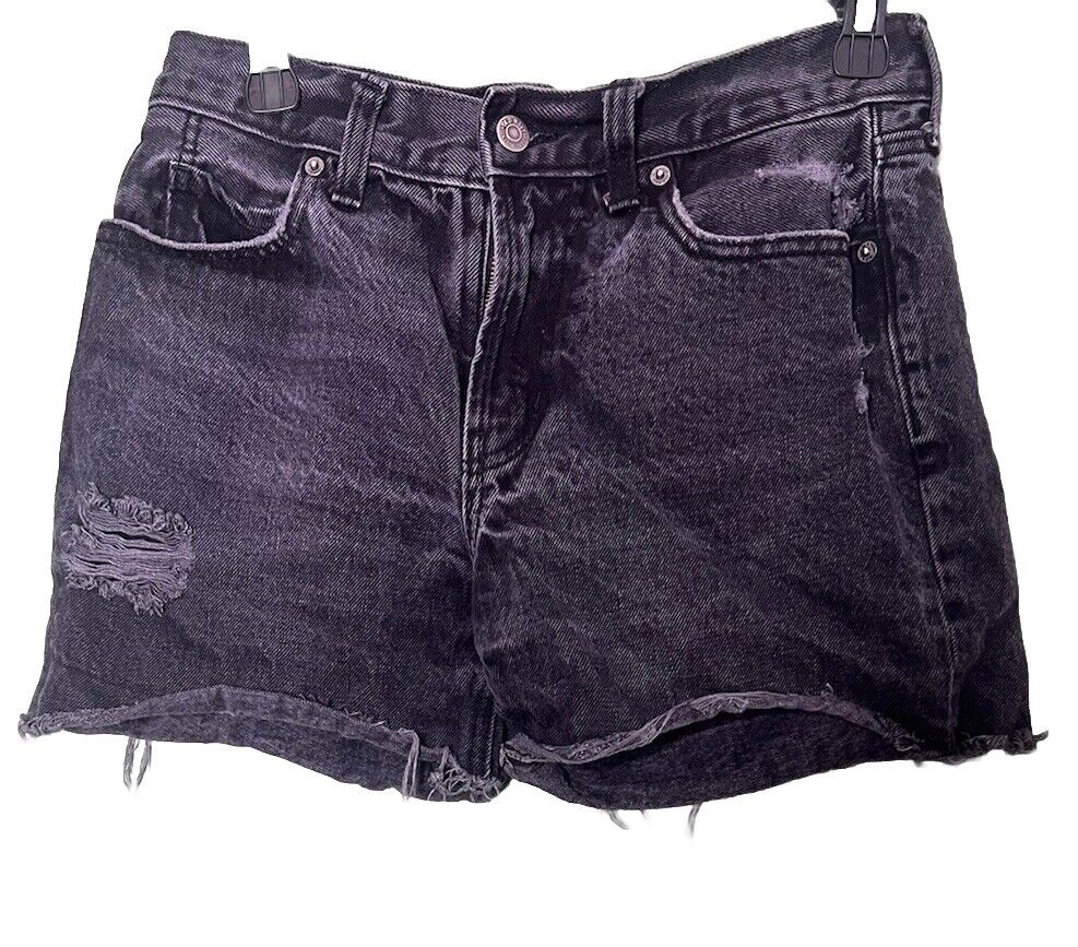 Old Navy High Rise Slouchy Straight Denim Shorts Women’s Size 2 Black