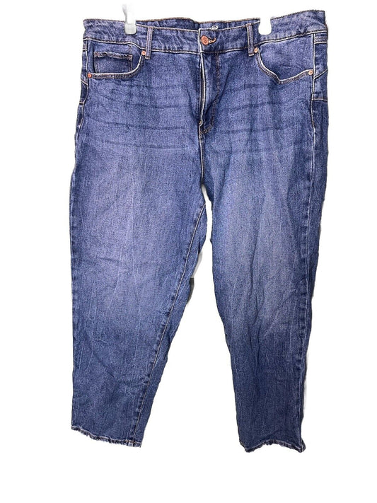 Terra & Sky Boyfriend Women's size 18W Dark Wash Blue Denim jeans
