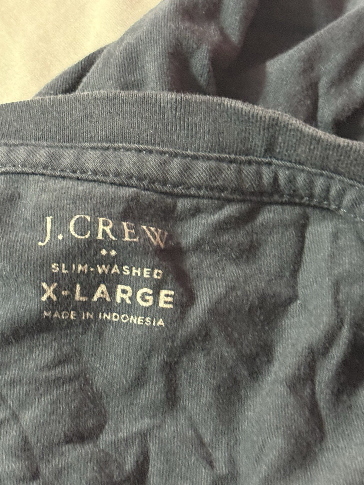 Mens J. Crew Broken - Blue V Neck T-Shirt Size XL Active Camp Preppy