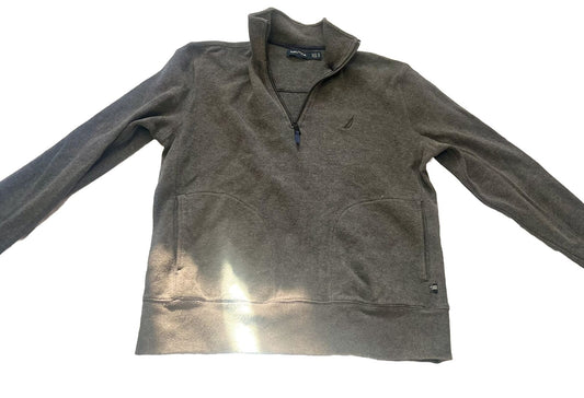 Nautica Pullover sweatshirt mens Size Small, Dark Gray, With Half Zipper, Rare