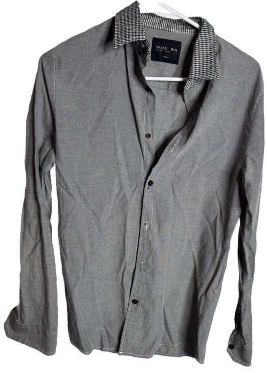 PAZZO Long Sleeve Button Down Embroidered Shirt in Washed Size Medium