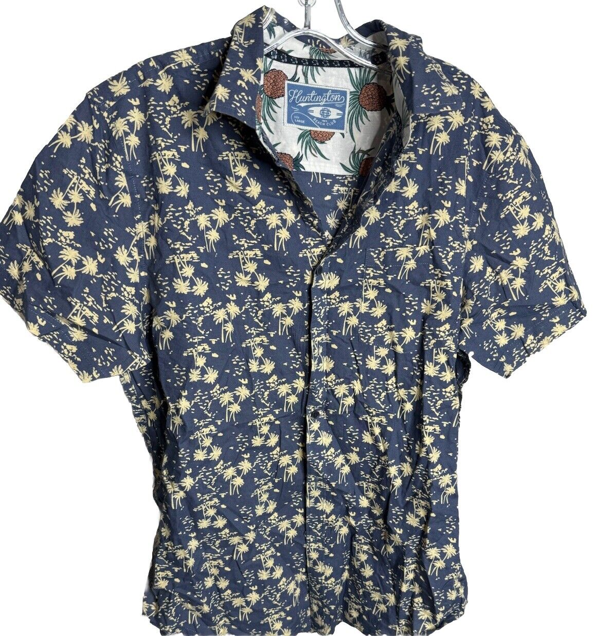 Huntington Beach Club Short Sleeve Button Down Size Large