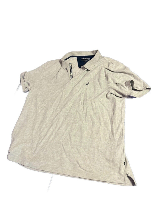 Nautica Shirt Mens 2XL Gray Short Sleeve Polo Pullover 100% Cotton