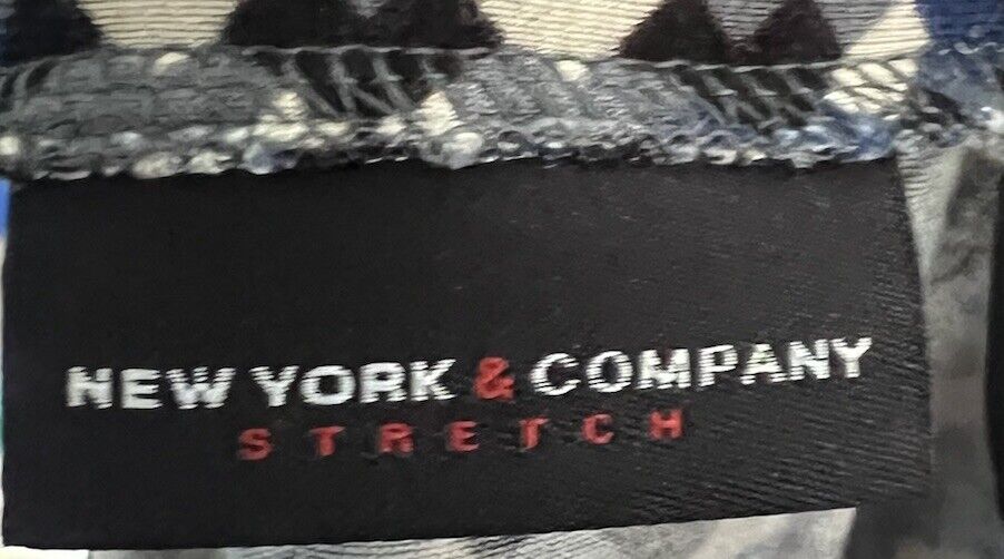 New York & Company Blouse Women's V Neck Short Sleeve Stretch Size Large