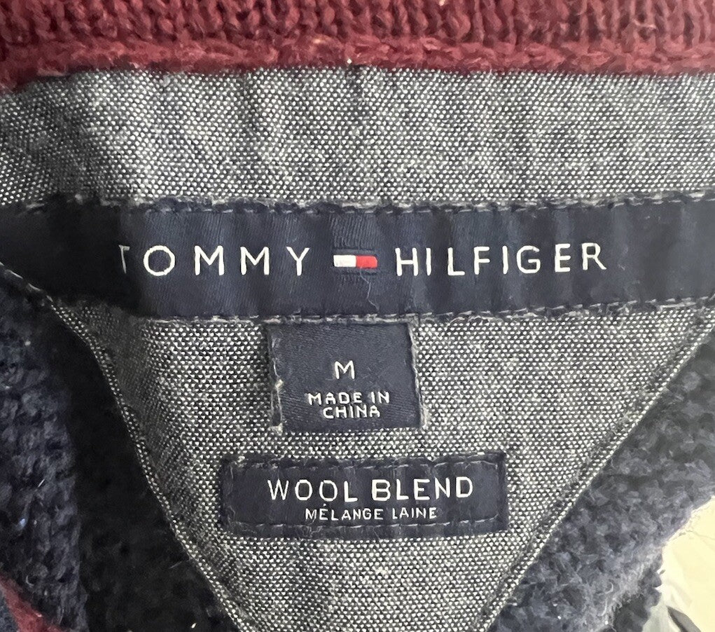 Tommy Hilfiger Men V-neck Sweater Size Medium Long Sleeve