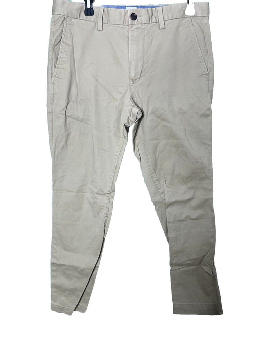 GAP Skinny Chino Pants Mens 32x32 Beige Khakis Straight Leg Mid Rise Preppy