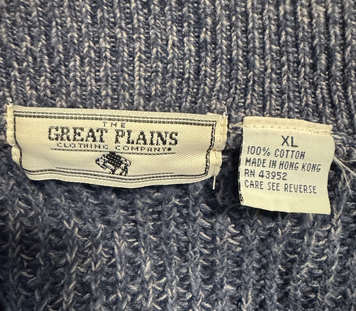The Great Plains Clothing Co  Half Button Down Pullover Sweater XL