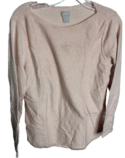 Chicos t shirt womens size 1 long sleeve