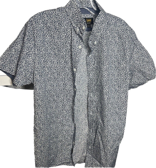 Lee Men's Shirt Button Down Short Sleeve, Size Medium